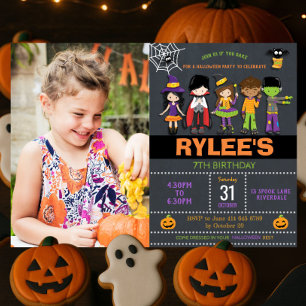 Halloween Birthday Costume Party Photo Invitation