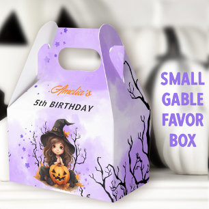 Halloween Birthday Cute Little Witch Small Gable Favour Box