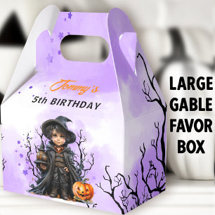 Halloween Birthday Cute Little Wizard Large Gable Favour Box