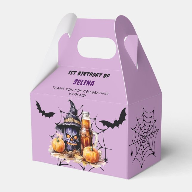 Halloween Birthday Cute Witch Party Favour Box (Front Side)