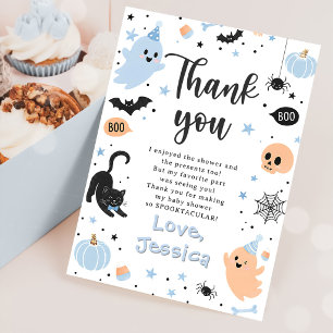 Halloween Birthday Ghost Thank You Card