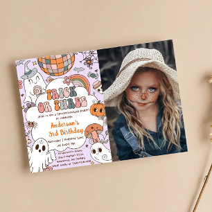 Halloween Birthday Ghouls Three Birthday Party  Invitation