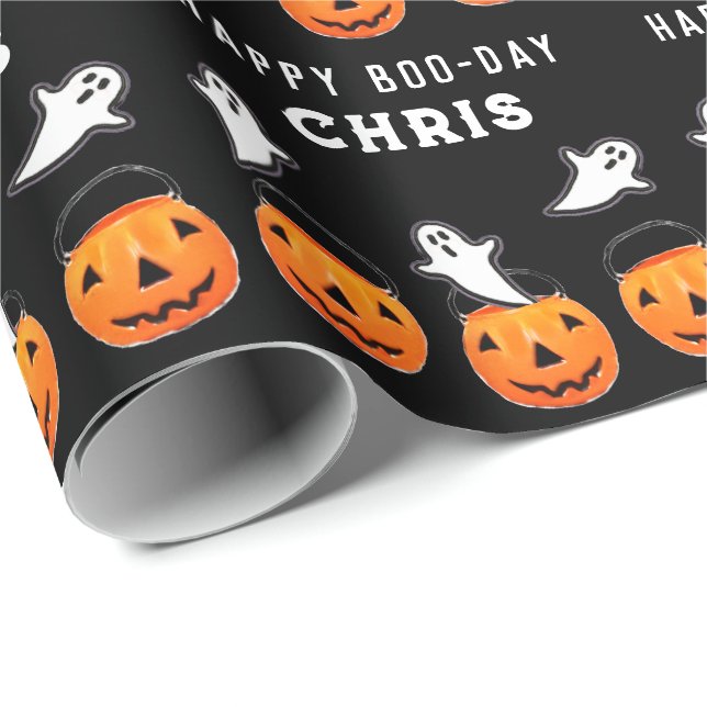 Halloween Birthday Gift Wrapping Paper (Roll Corner)