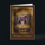 Halloween Birthday - Haunting Spooky Girls Card<br><div class="desc">An eerie and dark Halloween Birthday greeting card featuring a hauntingly spooky version of  'We want to play' digital artwork by XG Designs NYC.  For more dark,  gothic and spooky Halloween Birthday theme greeting cards,  stamps,  gifts,  prints and much more,  please feel free to visit our store!</div>