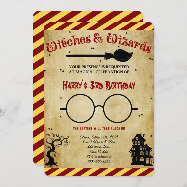 Halloween Birthday Invitation  (Front/Back)