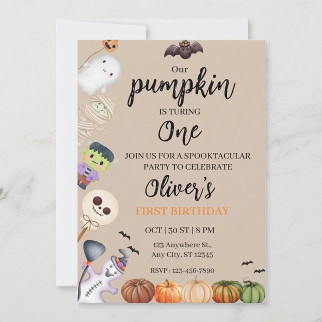  Halloween Birthday Invitation (Front)