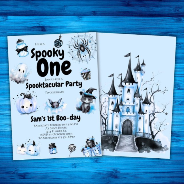 Halloween Birthday Invitation Boys Spooky One 1st (Creator Uploaded)