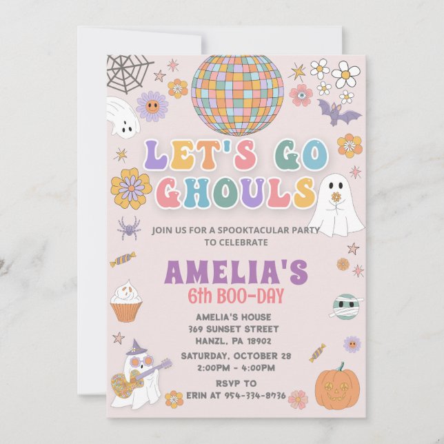 Halloween Birthday Invitation, EDITABLE Halloween  Invitation (Front)
