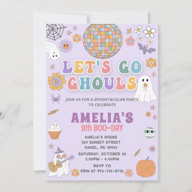 Halloween Birthday Invitation, EDITABLE Halloween  Invitation (Front)