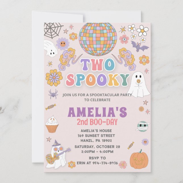 Halloween Birthday Invitation, EDITABLE Halloween  Invitation (Front)