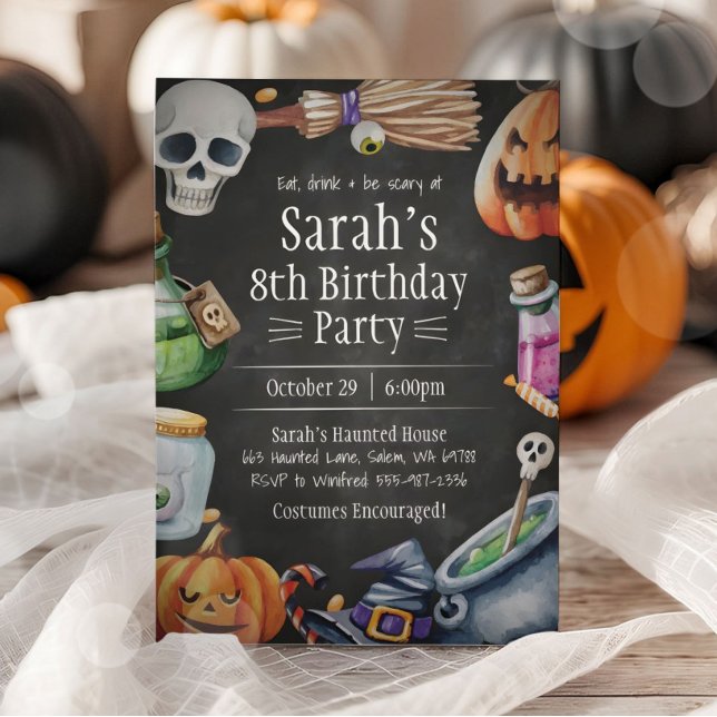 Halloween Birthday Invitation for Kids & Adults (Creator Uploaded)