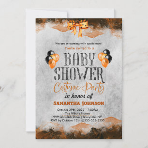 Halloween Birthday Invitation with bats