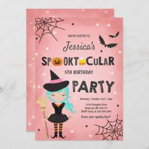 Halloween Birthday Invite Witch Halloween Party