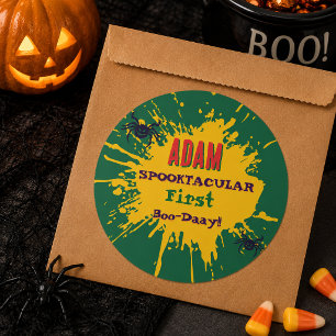 Halloween Birthday Kids Party Halloween  Classic Round Sticker