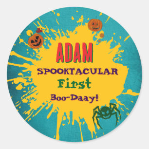 Halloween Birthday Kids Party Halloween  Classic Round Sticker