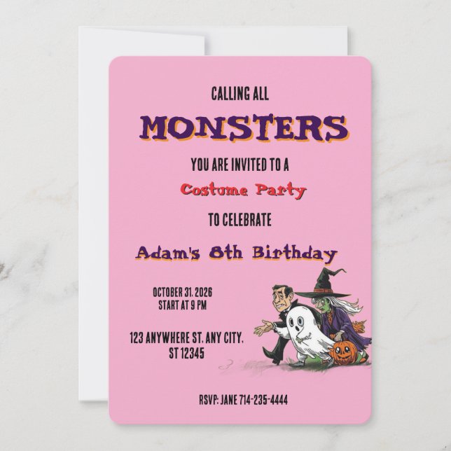 Halloween Birthday Kids Party Halloween  Invitation (Front)