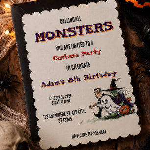 Halloween Birthday Kids Party Halloween Invitation
