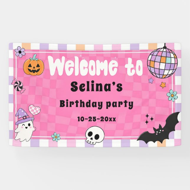 Halloween birthday party  banner (Horizontal)