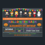 Halloween Birthday Party Chalkboard Jack O'Lantern Invitation<br><div class="desc">Fun Halloween theme birthday invitation featuring illustration of adorable kids in spooky costumes</div>