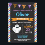Halloween Birthday Party Invitation<br><div class="desc">Halloween Birthday Invitation. Halloween Birthday Invitation. 1st first birthday halloween party invite. 1st 2nd 3rd 4th 5th 6th 7th 8th 9th 10th 11th 12th 13th, Any Ages. Boy or Girl Bday Bash Invite. Chalkboard. Halloween Boo-thday Party. For further customisation, please click the "Customise it" button and use our design tool...</div>