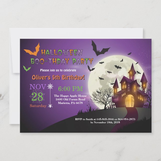 Halloween Birthday Party Invitation (Front)