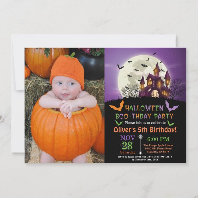 Halloween Birthday Party Invitation (Front)