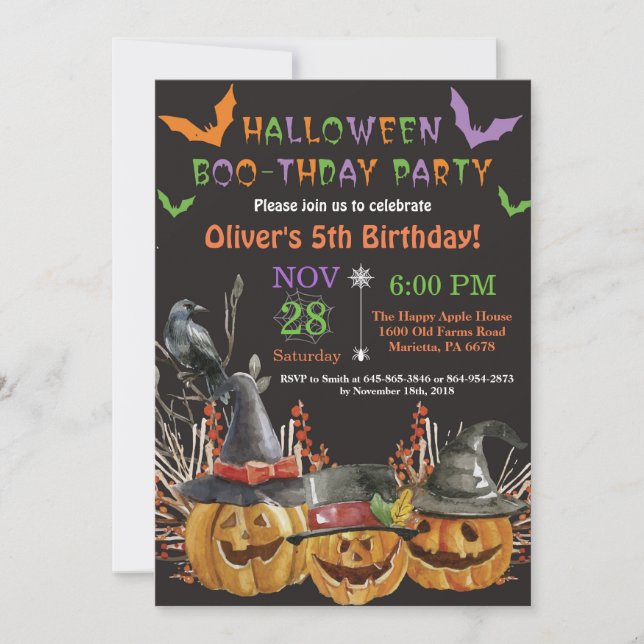 Halloween Birthday Party Invitation (Front)