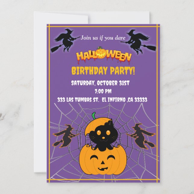 Halloween Birthday party Invitation (Front)