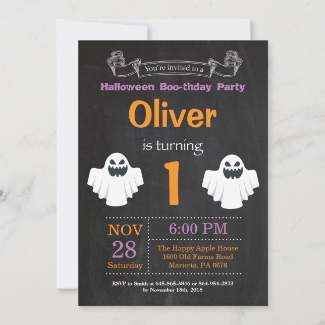 Halloween Birthday Party Invitation (Front)