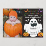 Halloween Birthday Party Invitation<br><div class="desc">Halloween Birthday Invitation with custom photo. Halloween Birthday Invitation. Halloween party invite. Boy or Girl Bday Bash Invite. 1st 2nd 3rd 4th 5th 6th 7th 8th 9th 10th 11th 12th 13th 14th 15th, Any Ages. Chalkboard. Halloween Boo-thday Party. For further customisation, please click the "Customise it" button and use our...</div>