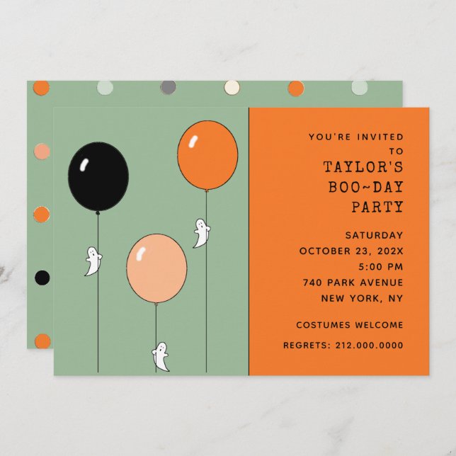 Halloween Birthday Party Invitation (Front/Back)