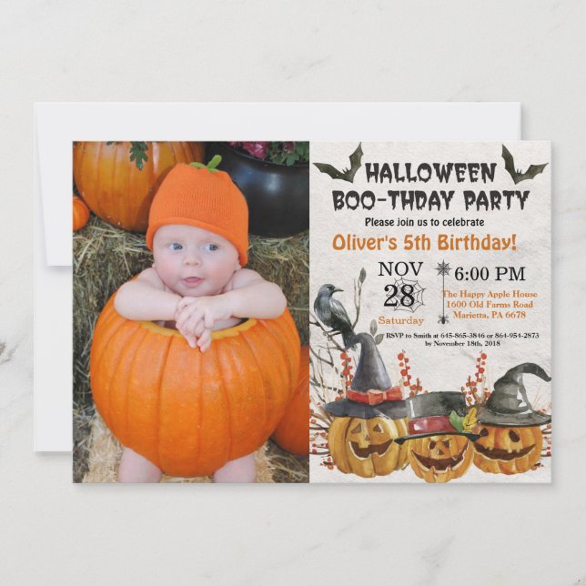Halloween Birthday Party Invitation (Front)