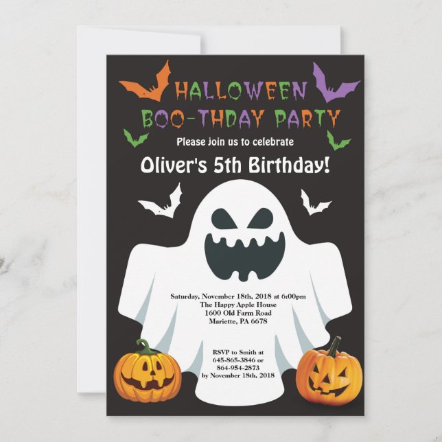 Halloween Birthday Party Invitation (Front)