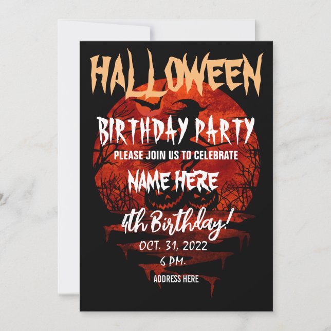 HALLOWEEN BIRTHDAY PARTY INVITATION (Front)