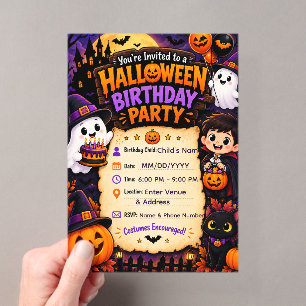 Halloween Birthday Party Invitation Spooky Hallo
