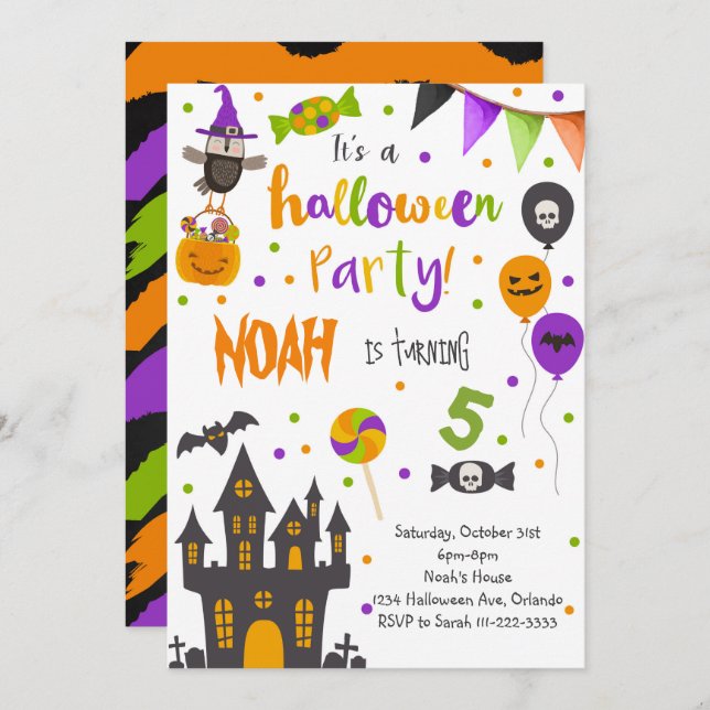 Halloween Birthday Party Invite (Front/Back)