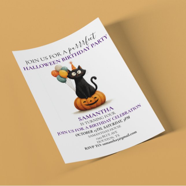 Halloween Birthday Party Kids Black Cat  (Creator Uploaded)