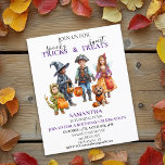 Halloween Birthday Party Kids Trick Treat Costume<br><div class="desc">One design per sheet. Budget invitations do not include envelopes. This design may be personalised in the area provided by changing the photo and/or text. Or it can be customised by clicking Personalise this Template and then choosing the click to customise further option and delete or change the colour of...</div>