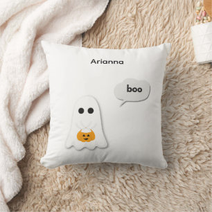 Halloween Birthday Party Minimal Ghost Design Cushion