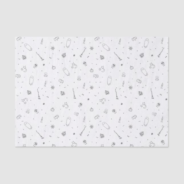 Halloween Birthday Party | Minimal Ghost Design Tissue Paper (Front)