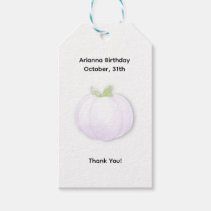 Halloween Birthday Party Minimal Pumpkin Design Gift Tags