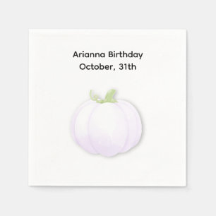 Halloween Birthday Party   Minimal Pumpkin Design Napkin