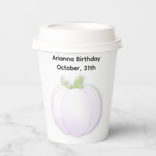 Halloween Birthday Party Minimal Pumpkin Design Paper Cups