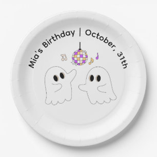 Halloween Birthday Party Minimal Pumpkin Design Paper Plate
