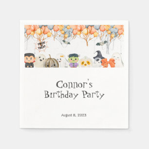 Halloween birthday party napkin