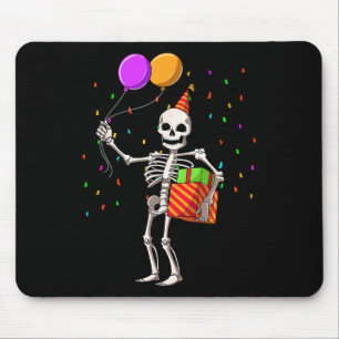 Halloween Birthday Party Outfit Skeleton Birthday Mouse Pad