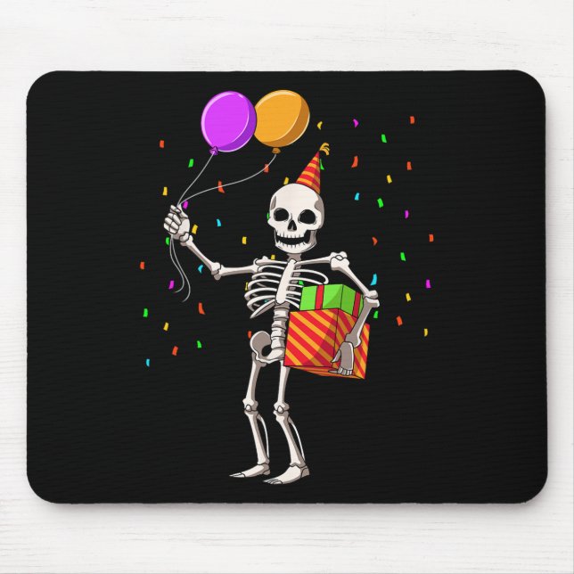 Halloween Birthday Party Outfit Skeleton Birthday  Mouse Pad (Front)