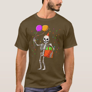Halloween Birthday Party Outfit Skeleton Birthday  T-Shirt