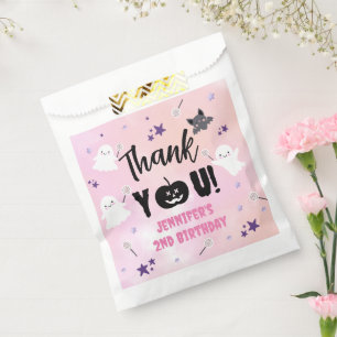 Halloween Birthday Party Pink Girl Cute Spooky Favour Bags