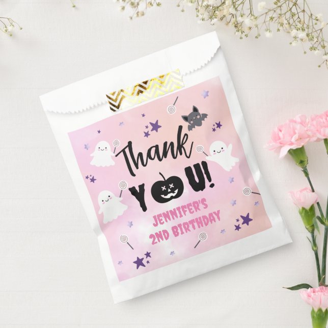 Halloween Birthday Party Pink Girl Cute Spooky  Favour Bags (Sealed)